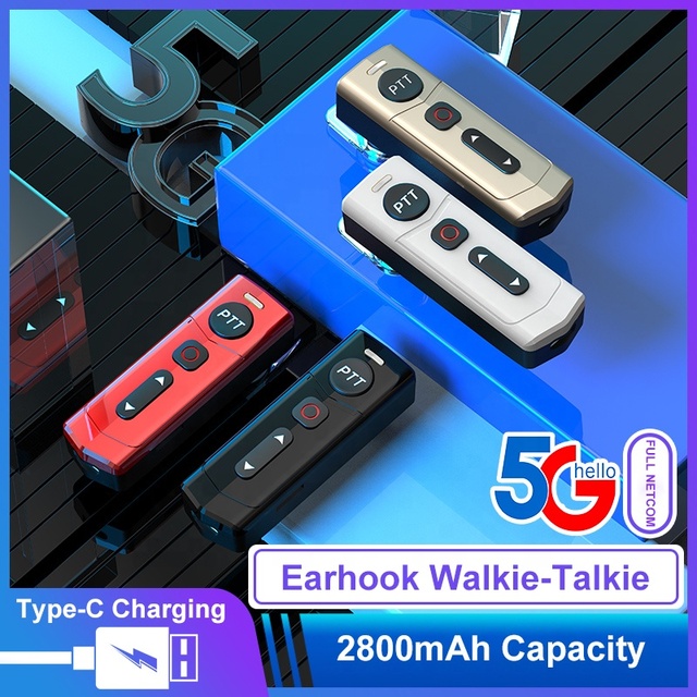 Public Network Ear Hook Walkie Talkie Headset Small Walkie Talkie 5000km Range Card Slot