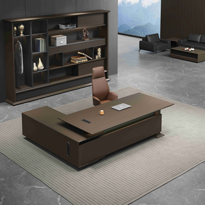 โต๊ะทำงานสำนักงานรูปตัว L เฟอร์นิเจอร์สำนักงานทันสมัย โต๊ะผู้บริหาร โต๊ะซีอีโอ ชุดโต๊ะทำงานสำนักงาน - Product Image 1