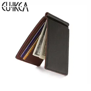 CUIKCA güney kore tarzı para klipleri moda erkekler cüzdan ultra ince cüzdan Mini deri cüzdan kimlik kredi kartı kılıfları