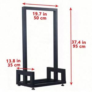 Outdoor Indoor 4 Feet Iron Heavy Duty Iron Metal Firewood Storage <b>Log</b> <b>Rack</b> Holder - Product Image 2