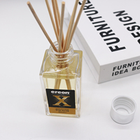 Bouteille de diffuseur d'huile essentielle, carré décoratif de luxe, rotin bambou roseau 50 Ml 80 Ml 100 Ml 150 Ml désodorisant