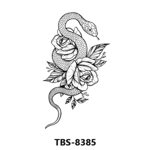 Autocollant de tatouage temporaire noir motif fleur, papillon, <span class=keywords><strong>serpent</strong></span>, style personnalisé, vente directe usine pour hommes et femmes - Product Image 4