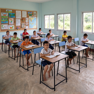 Modern Preschool Furniture Set <b>Study</b> <b>Desk</b> and Chair for Elementary School Students PT-105C School <b>Desk</b> Chair Set PT-105C - Product Image 5