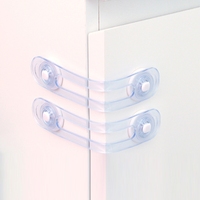 Loquet multi-usages en plastique LH02 2 pièces, transparent, sécurité bébé, verrouillage d'angle pour armoire, loquet de tiroir