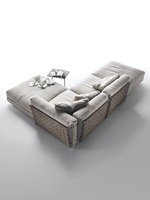 Canapé sectionnel simple et moderne de concepteur italien grand salon tissu tissé rangée droite coin caractéristique éponge matériau de remplissage
