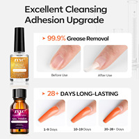 Base de vernis à ongles sans acide et non toxique & Déshydratant pour poudre acrylique, gels UV, ongles en gel, formule séchage à l'air