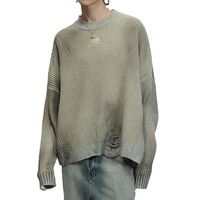 Design personnalisé pull vierge Vintage essentiel à manches longues pull unisexe en détresse col rond pull surdimensionné femmes et hommes