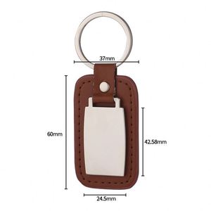 High Quality Promotional Metal Keychain Custom Logo UV Printing Round Pendant Personalized Leather & Metal Keychain - Product Image 2
