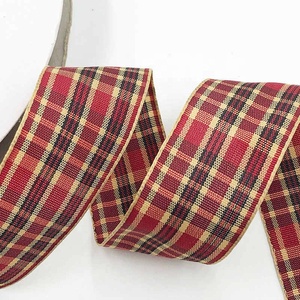 Pita Tartan <span class=keywords><strong>Plaid</strong></span> Grosir, Pita Kemasan Hadiah Natal yang Cantik, Gulungan Pita - Product Image 3