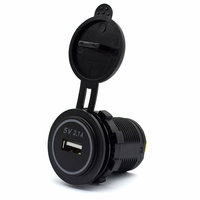 Cargador de Coche 12V 24V con Puerto USB-A 2.1A Individual e Indicador Luminoso Integrado, Adaptador de Carga para Coche, Barco, RV, Camión