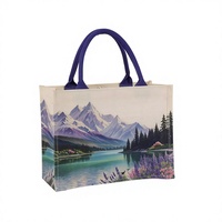 Sac fourre-tout pliable en toile florale, personnalisable, sac cadeau haut de gamme, publicité tridimensionnelle, promotionnel, grande capacité