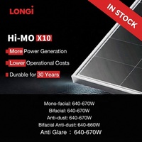 Modul Surya Longi N-Type Bifacial Anti-Glare LR7 72HVD 640W 650W 660W 670W Panel Kaca Ganda untuk Atap Hunian Harga Terbaik