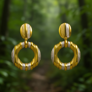 Boucles d'oreilles pendantes tendance en acier inoxydable 316L plaqué or PVD, bijoux durables et résistants - Product Image 3