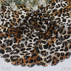 Vente en gros de <span class=keywords><strong>dentelle</strong></span> en maille élastique écologique à imprimé léopard <span class=keywords><strong>au</strong></span> mètre 19cm de garniture en <span class=keywords><strong>dentelle</strong></span> élasthanne en nylon souple pour sous-vêtements féminins - Product Image 6