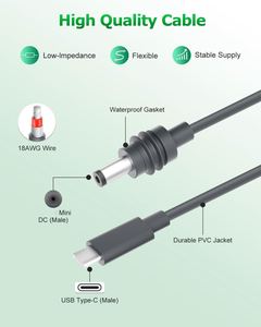 สายไฟ DC ขนาดเล็กขายดีที่สุด เชื่อมต่อโดยตรงกับ USB C สำหรับเสาอากาศแบบจาน รองรับโปรโตคอล สายไฟ DC สำหรับพาวเวอร์แบงค์ 100W PD - Product Image 4