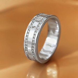 Bague en argent sterling 925 FOXI, bijoux <span class=keywords><strong>Avalanche</strong></span> pour homme, plaquée or jaune, bague d'éternité en CZ, alliance de mariage, bague d'anniversaire - Product Image 3