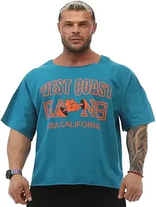 MUSCLE GYM <span class=keywords><strong>Camiseta</strong></span> de entrenamiento de gimnasio para hombre 100% algodón Terry Knitted Character Transpirable Regular Fit Levantamiento de pesas Fitness Rag Top - Product Image 6
