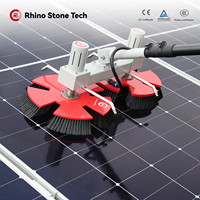 Brosse de nettoyage de panneaux solaires à double tête, disque rotatif équilibré, antidérapante, pour l'entretien des surfaces photovoltaïques