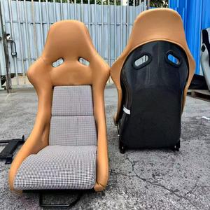 Sedile a secchiello in pelle pied-de-poule, piastra posteriore in fibra di carbonio con guide integrate per RECARO Pole per <span class=keywords><strong>Peugeot</strong></span> - Product Image 1