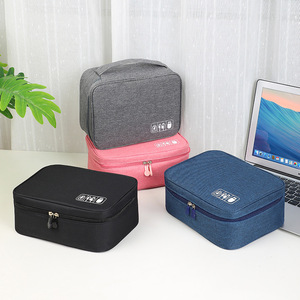 Digital Accessory Storage Bag <b>Rectangle</b> Gray Travel Organized Cable Charger Earphone Holder For Trip - Product Image 4