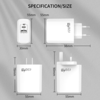 Chargeur 120w Super Rapide QC3.0 Entièrement Compatible Tête de Charge UK US EU et Câble Rapide Adapté à Huawei/Xiaomi
