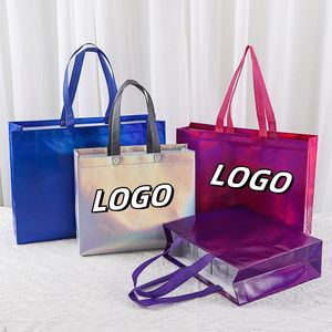 กระเป๋าหิ้วผ้า Non Woven ขนาดกลาง X57 สกรีนโลโก้ได้ตามต้องการ  แบบรีไซเคิลเคลือบเมทัลลิก ดีไซน์ทันสมัย พร้อมส่ง กระเป๋าช้อปปิ้งสะพายไหล่ - Product Image 1