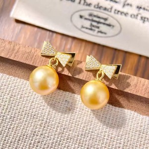 22648DIY <b>Pearl</b> Accessories S925 Silver Ear Nails with Empty Bracket Butterfly Knot 9-13mm Round Beads for <b>Pearl</b> <b>Earrings</b> - Product Image 4