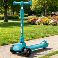 Tricycle pour enfants à 3 roues réglable avec grandes roues LED clignotantes, trottinette pliable pour enfants, jouet à roulettes, vente en gros