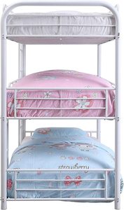 <span class=keywords><strong>Lit</strong></span> superposé triple en métal <span class=keywords><strong>à</strong></span> trois <span class=keywords><strong>étages</strong></span>, taille double, solide - Product Image 4