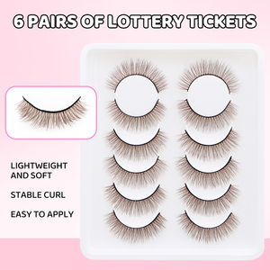 Handmade Lông Mi Sợi Lông Mi Mở Rộng 6 Cặp Đầy Đủ Dải Lông Mi Giả Lông Mi Giả Chồn Mắt Lông Mi Cho Trang Điểm - Product Image 4