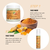 Coffret de Soins Visage Éclaircissants et Apaisants au Curcuma Premium, Kit de Voyage pour le Blanchiment et l'Éclat de la Peau