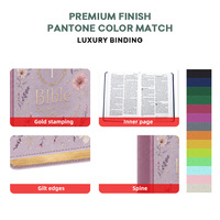 Bible d'étude anglaise en cuir PU avec impression UV, motifs personnalisés, couleurs variées, service d'impression de livres mignons, vente directe usine