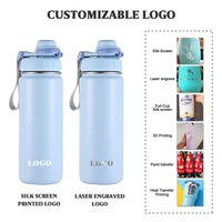 Gourde isotherme à double paroi de 32 oz en acier inoxydable avec paille et couvercle, bouteille de sport à large ouverture