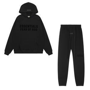 ESSENTIALS – Ensemble <span class=keywords><strong>de</strong></span> survêtement hiver à capuche avec lettres floquées, pantalon <span class=keywords><strong>de</strong></span> jogging décontracté ample pour hommes et femmes - Product Image 3