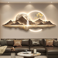 Peintures murales suspendues en acrylique LED avec gravure UV, art de paysage de montagne moderne et luxueux, décoration murale pour le salon