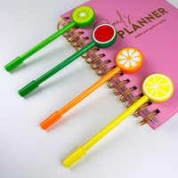 Vente chaude Kawaii Coloré 3d Stylo Mignon Fruits Forme Enfants Écriture Gel Orange Marqueur Stylos Dessin Animé Neutre Stylos À Bille