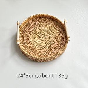 Вьетнамский Высококачественный портативный 3 размера 28 см Плетеный для хранения хлеба, закуски, фрукты, круглый набор из ротанга - Product Image 5