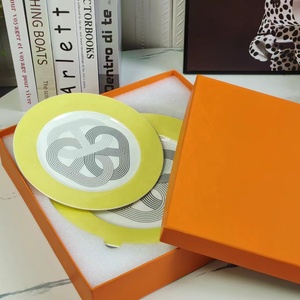 Hot Sale 4pcs Nordic Luxury Yellow Runway Restaurant Set Ceramic Plate with Gift <b>Box</b> - Product Image 6