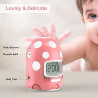 Jam Alarm Desktop LCD silikon ABS gaya Modern jam meja dekoratif lampu latar biru Populer