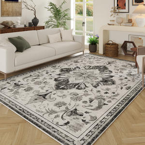 Tapis Aubusson en fibre de polyester antidérapant pour salon, décoration intérieure, motif géométrique, forme carrée - Product Image 5