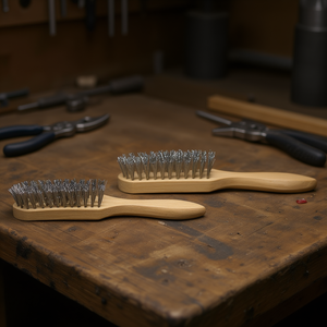 แปรงขัดมือด้ามไม้ ลวดสแตนเลส 5x15x25 มม. 24 เส้น - Product Image 3