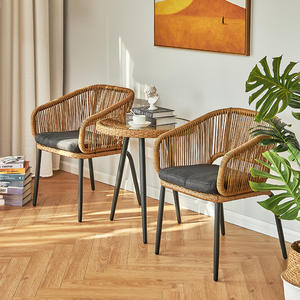 Rattan Chair Leisure Outdoor <b>Backrest</b> Outdoor Table and Chair Combination Woven Rattan Chair Balcony - Product Image 1