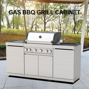 Barbecue à gaz moderne européen haut de gamme en acier inoxydable, 6 brûleurs, fonction de rôtissage sans fumée, pour cuisines extérieures et jardins BKB611BS00 - Product Image 1
