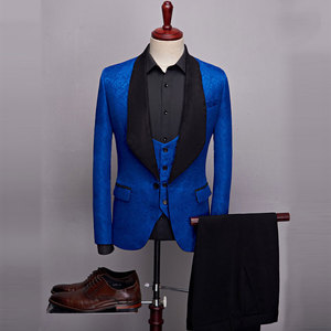 Conjunto de chaqueta y pantalones para <span class=keywords><strong>hombre</strong></span>, chaqueta y pantalón de boda, estilo clásico Jacquard, para novio, esmoquin, chal, trajes de solapa - Product Image 5