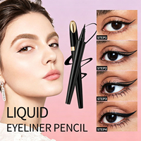 Stylo Eyeliner Liquide Imperméable Noir Marron 2 Couleurs Pointe Ultra Fine Longue Durée Anti-Transpiration Maquillage des Yeux