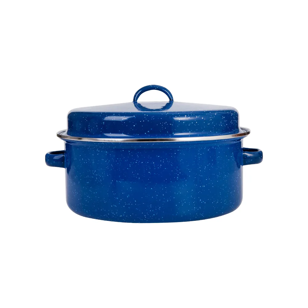 Marmites bleues personnalisées, ustensiles de cuisine pour le camping en plein air, marmites à soupe émaillées avec couvercle
