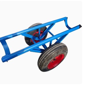 Utility <b>Cart</b> Metal Carbon Steel Rectangle With Wheels <b>Tools</b> <b>For</b> Power Pole Transport 12M Cement Pole Carrier Two Wheel - Product Image 1