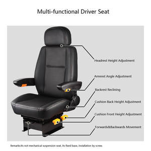 大型クッション高さ調整可能カードライバーシート機械固定ベースバン、トラック、エンジニアリング車両 - Product Image 3