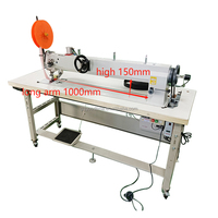 Machine à coudre industrielle Cyclone Serwing à bras long, double aiguille, point noué, pied entraîneur, triple alimentation, haute vitesse, robuste