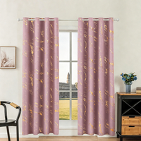 Rideaux occultants modernes 100% occultants, imprimé marbre doré métallisé, à œillets, en polyester, 137x260cm, vente en gros